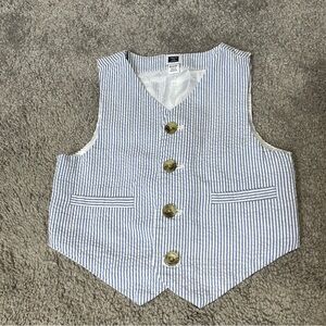 Janie and‎ Jack Boy's Seersucker Striped Suit Vest Size 6-12 months